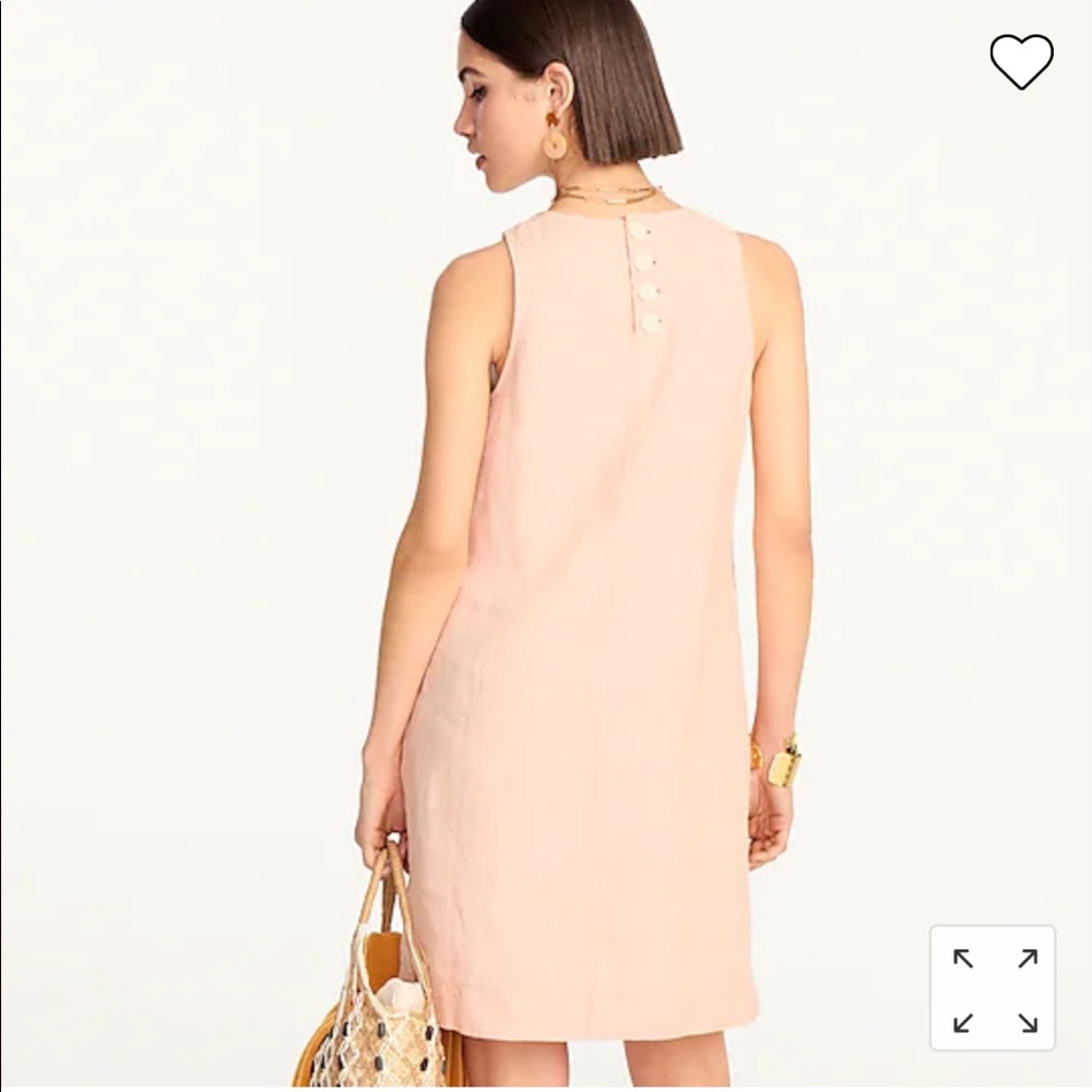 Jcrew Peach Button Back 100% Linen Shift - image 4